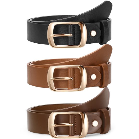 3 Pack Fashionwomen Belts For Jeans Dresses Pants Ladies Leather Waist Belt